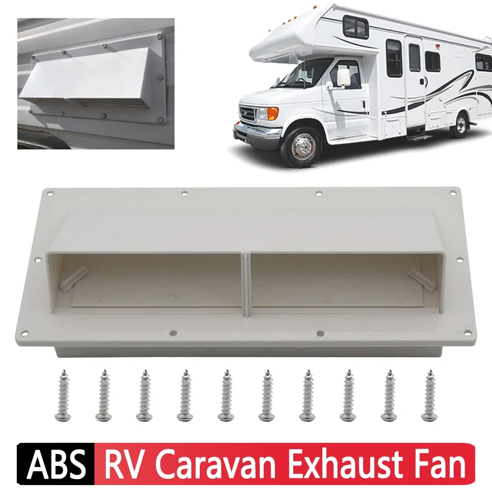 

RV Range Hood Vent Cover w/ 10 Screws Low Noise Camper Caravan Motorhome Trailer Side Wall Vents Weatherproof Construction