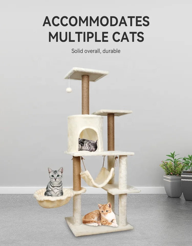 Rascador de madera de varios niveles para gatos, torre de actividades para gatitos, casa de árbol, muebles, gran oferta, 2022