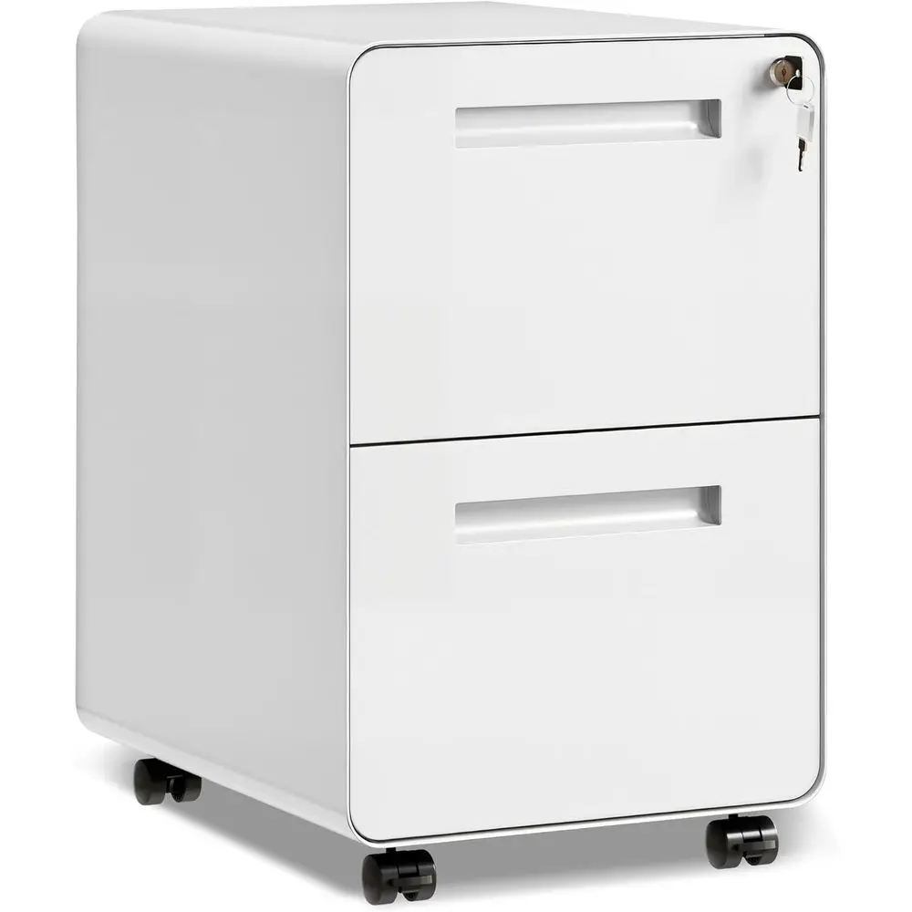 

Мобильный стальной шкаф для документов толщиной 0,7 мм, 20D x 15,8W x 25H, органайзер для хранения на рабочем столе, белый