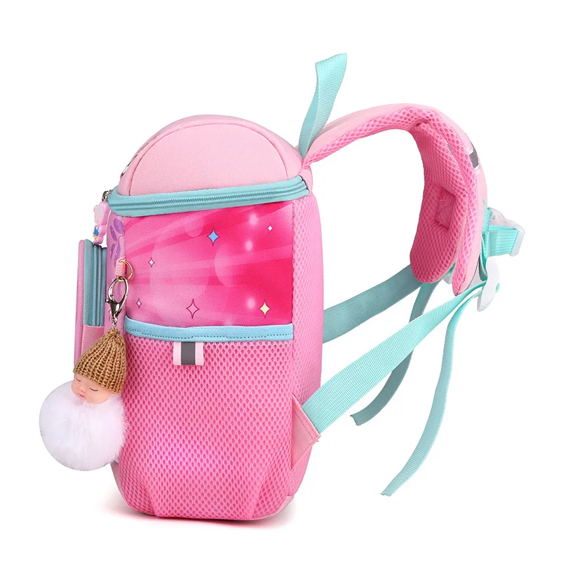 Mochila Ortopédica Impermeável, Jardim de Infância Sacos Escolares para Meninas, Bebê Princesa Coelho Satchel, Moda Meninos, Novo