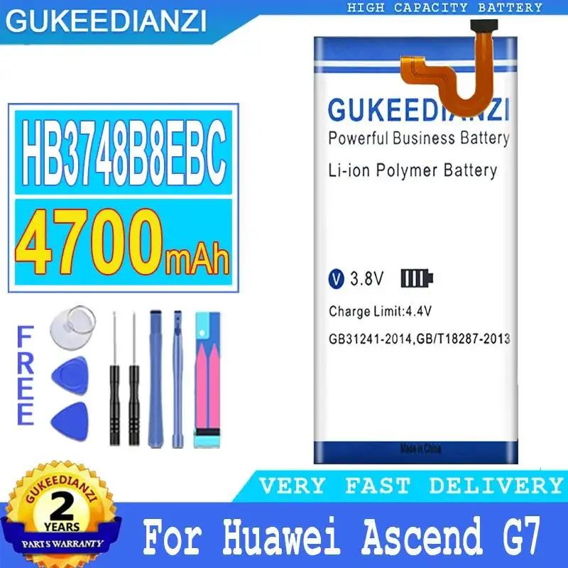 Batería de teléfono móvil HB3748B8EBC de alta capacidad de 4700mAh para Huawei Ascend G7 G7-TL100 C199 C199-CL00