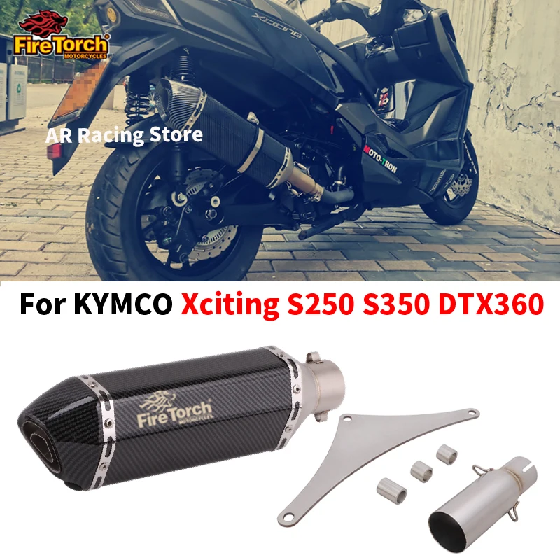 

Slip On For Kymco Xciting S250 S350 DTX360 Motorcycle Exhaust Escape Modify Middle Link Pipe Connecting 51mm Muffler DB Killer