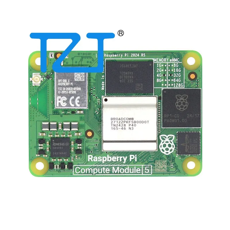 Módulo de Computación TZT 5 con Bluetooth 5.0, Placa Base de 4 Núcleos y 64 Bits para Raspberry Pi (2GB/4GB/8GB/16GB RAM con/sin WiFi) ​