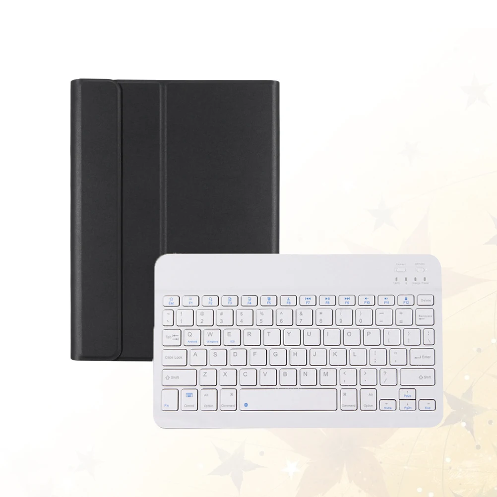 

9.7 Inches PU Tablet Cover Protective Tablet Shell Split Keyboard Compatible with 10.2 (Black Tablet Cover, White Keyboard)