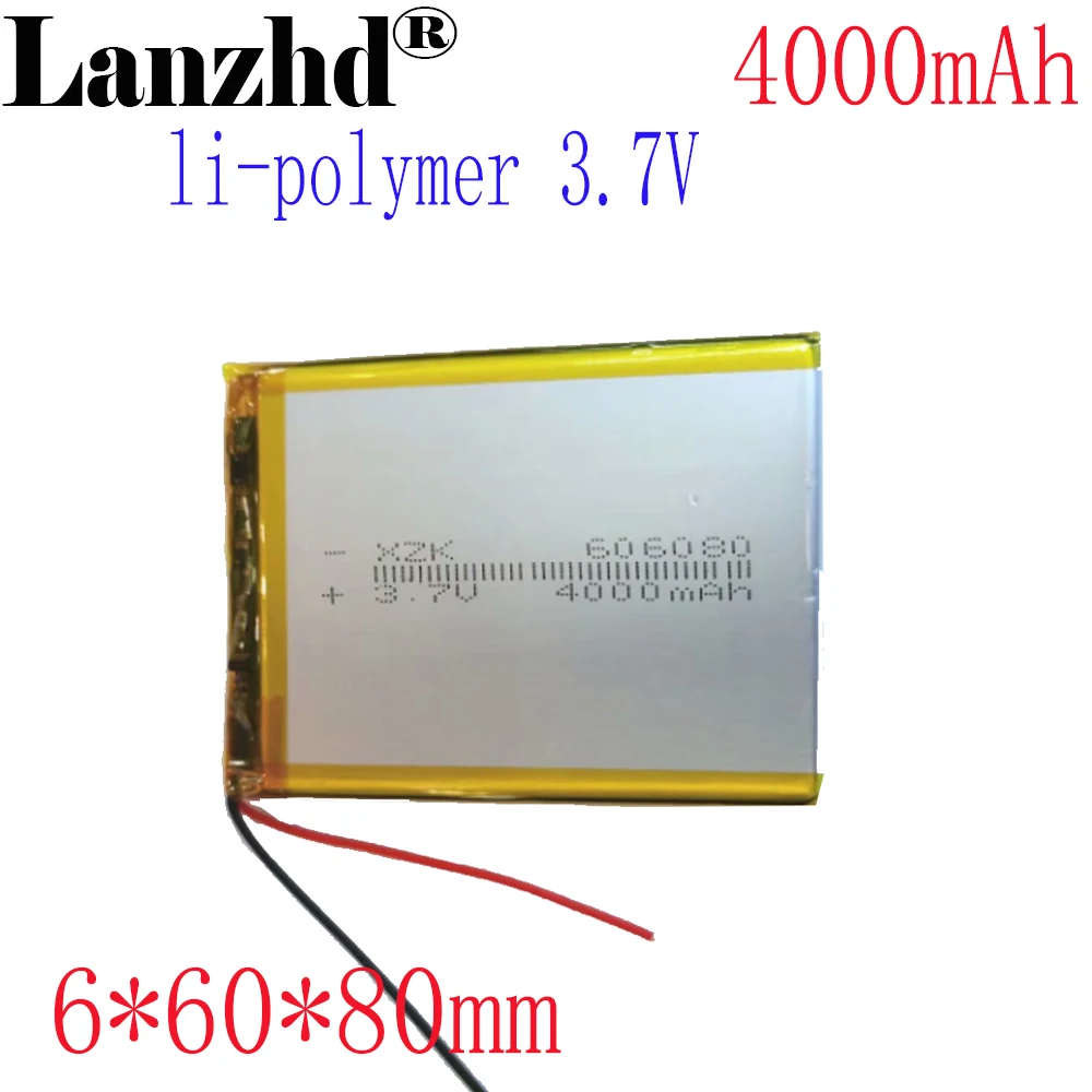 1-12PCS Li ion batteries 3.7V 4000mAh lithium-ion Li polymer battery For mobile power charge treasure tablet pc BANK GPS 606080