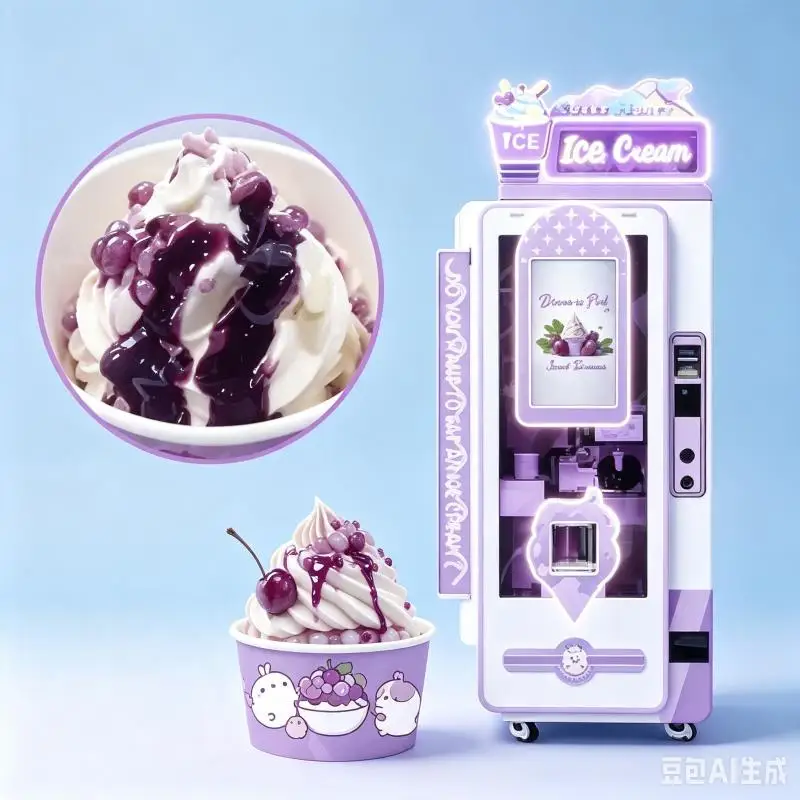 Customized Smart Ice Cream Vending Machine Automatic Soft Serve Equipment With Rapid Freezing System For Business Applications