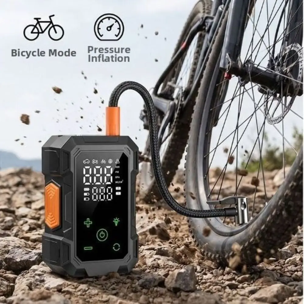 4000mAh Car Air Pump 150PSI Wireless Charging Portable Air Compressor Emergency Inflation Digital Display Electric Tire Inflator