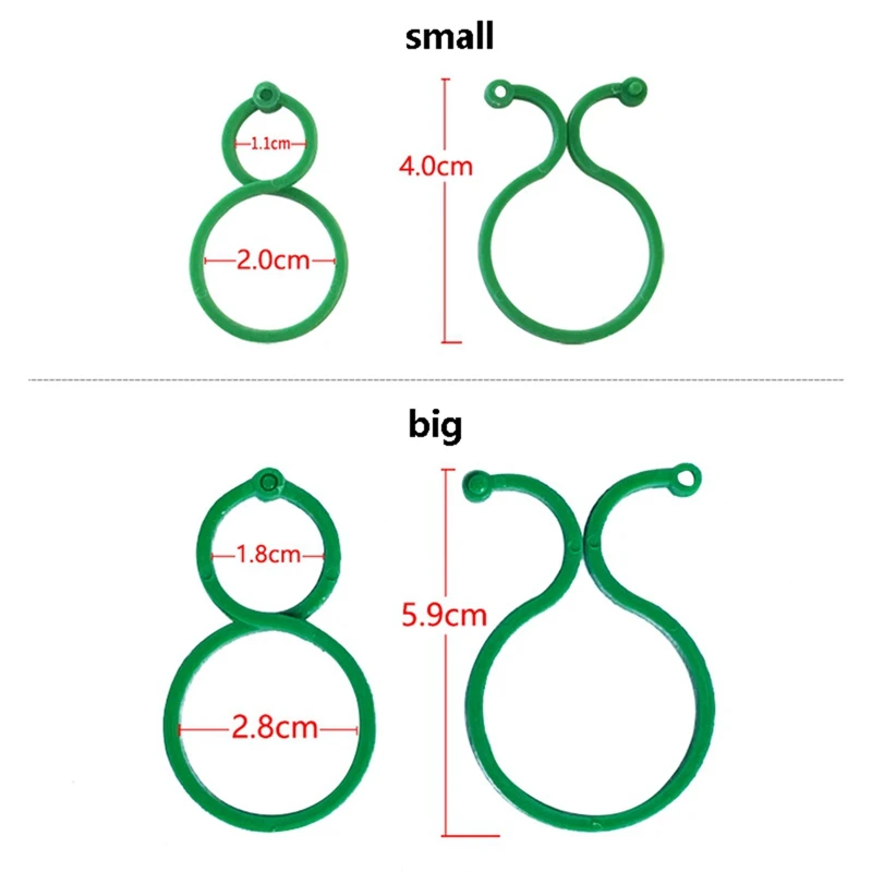 Clip giratorio para plantas, lazos, Clips de soporte para plantas de jardín, verduras, tomate, vid, Clips para flores, cerraduras para plantas para asegurar plantas duraderas, S