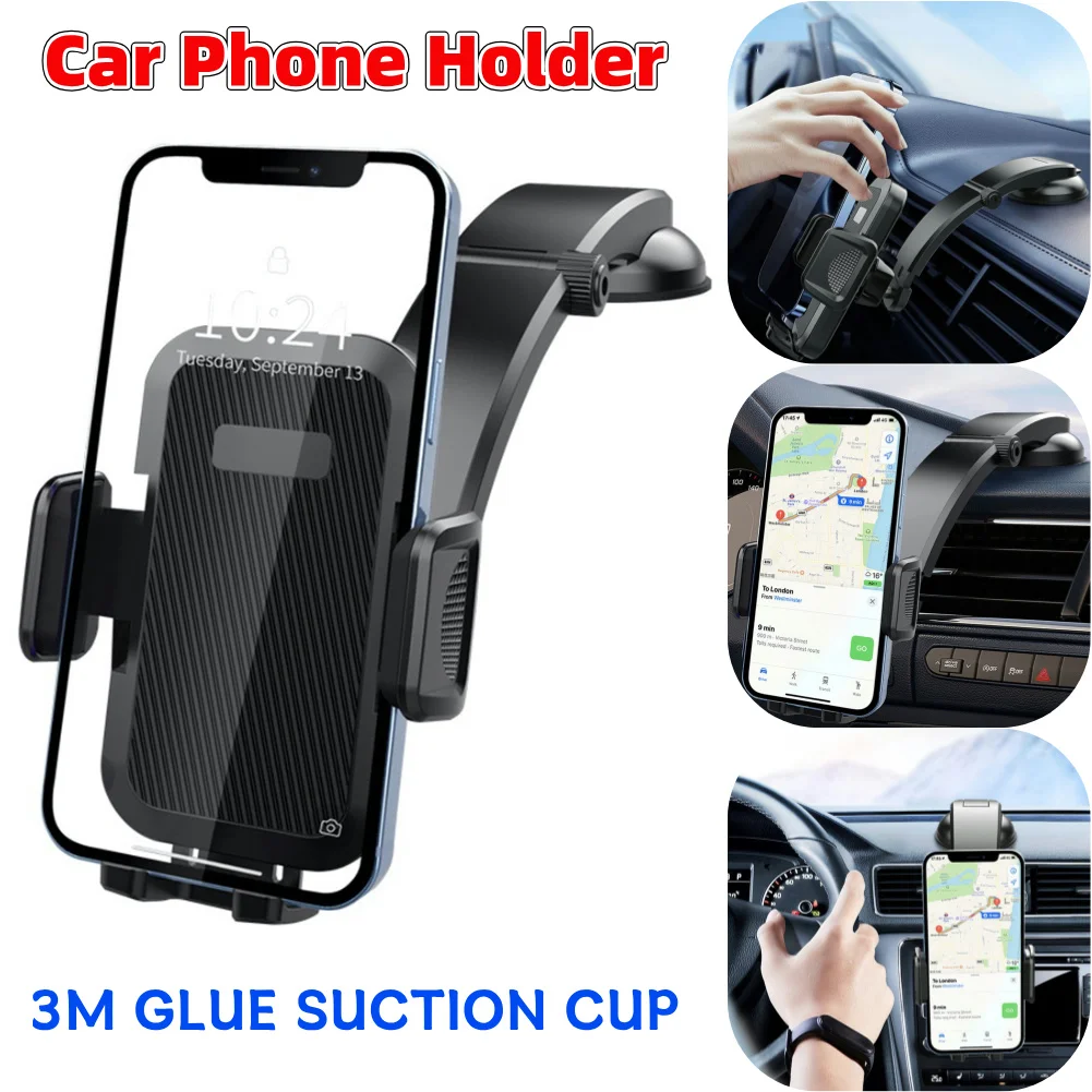 Suction Cup Car Phone Holder Quick Release Cell Phone Support 360° Rotation Windshield Phone Bracket for Trucks RVs Vehicles