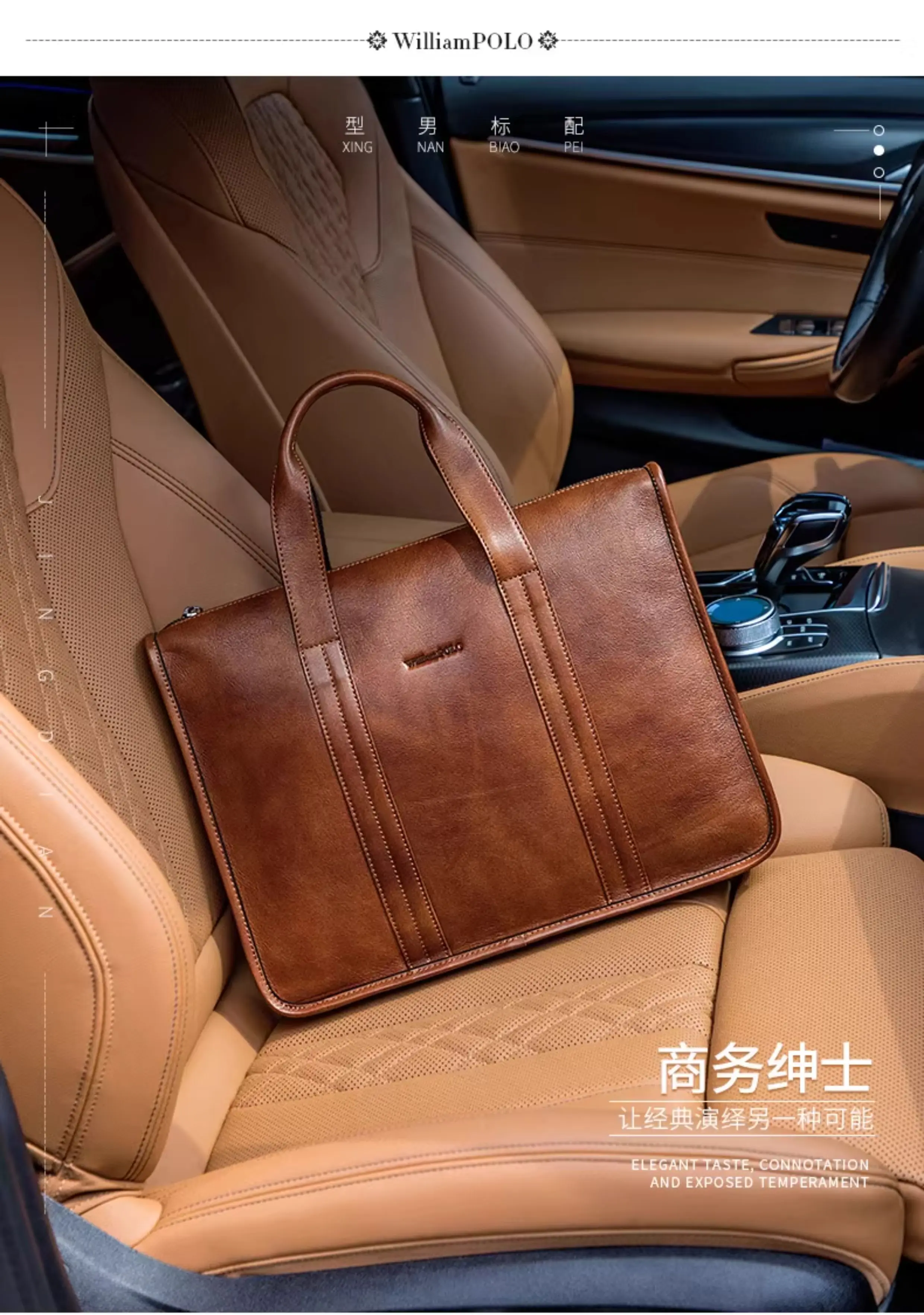 2026 New Men's Genuine Leather Briefcase Top-Grain Cowhide Vintage Business Handbag Shoulder Crossbody Messenger Bag