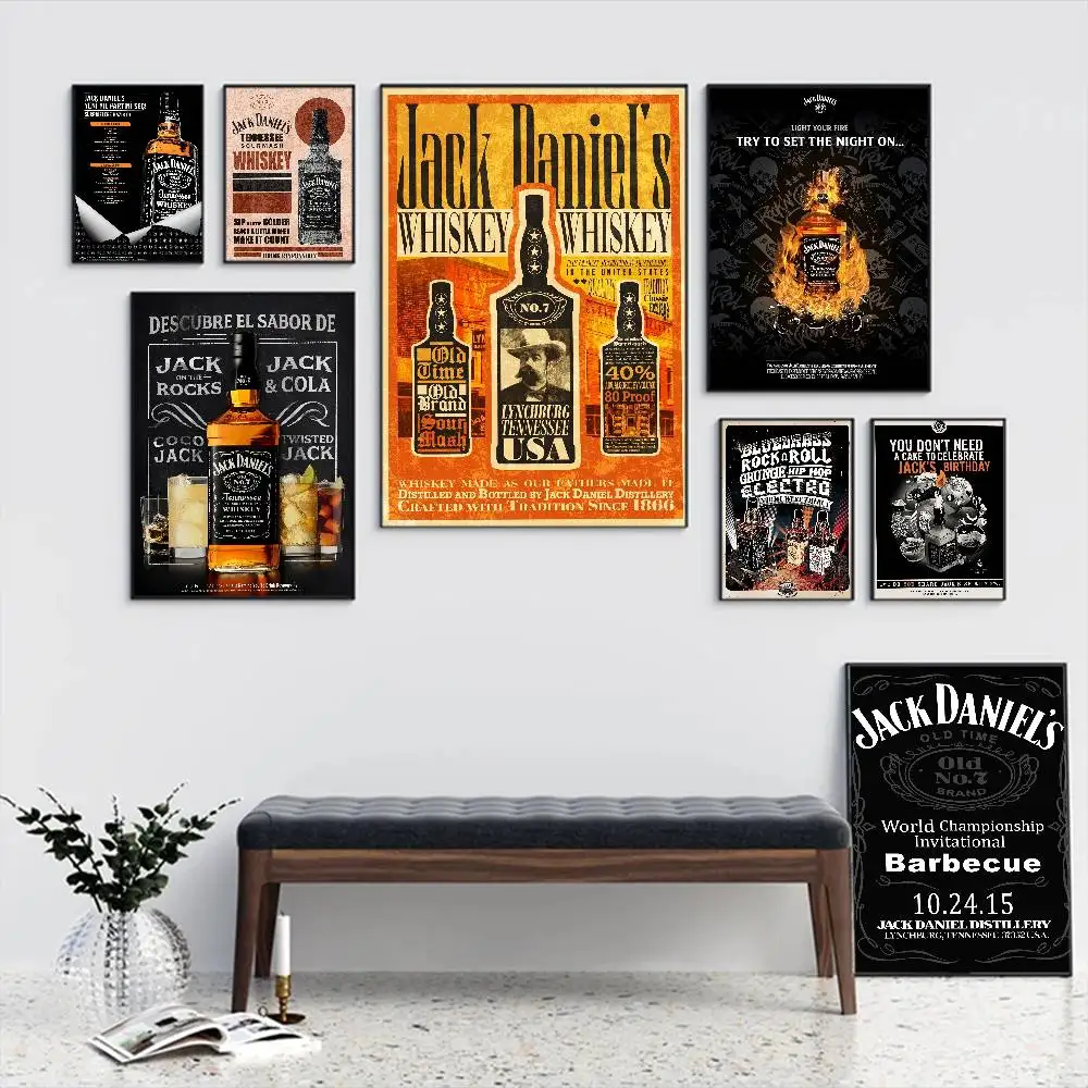 J-J-Jack-D-Daniels Anime Posters Sticky Whitepaper Prints Posters Artwork Kawaii Room Decor