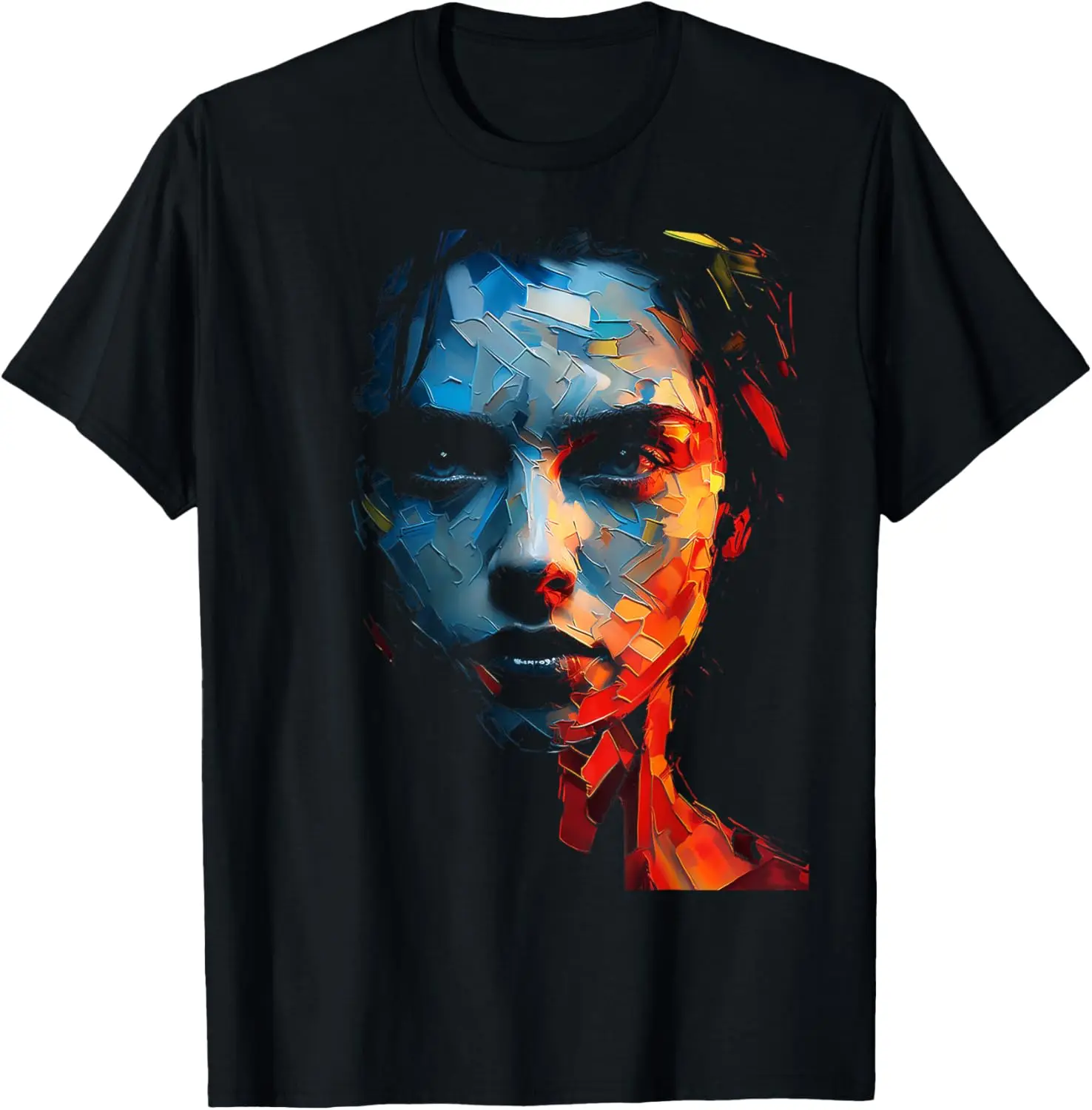 Women Abstract Human Portrait Art Graphic Motif Women T-Shirt