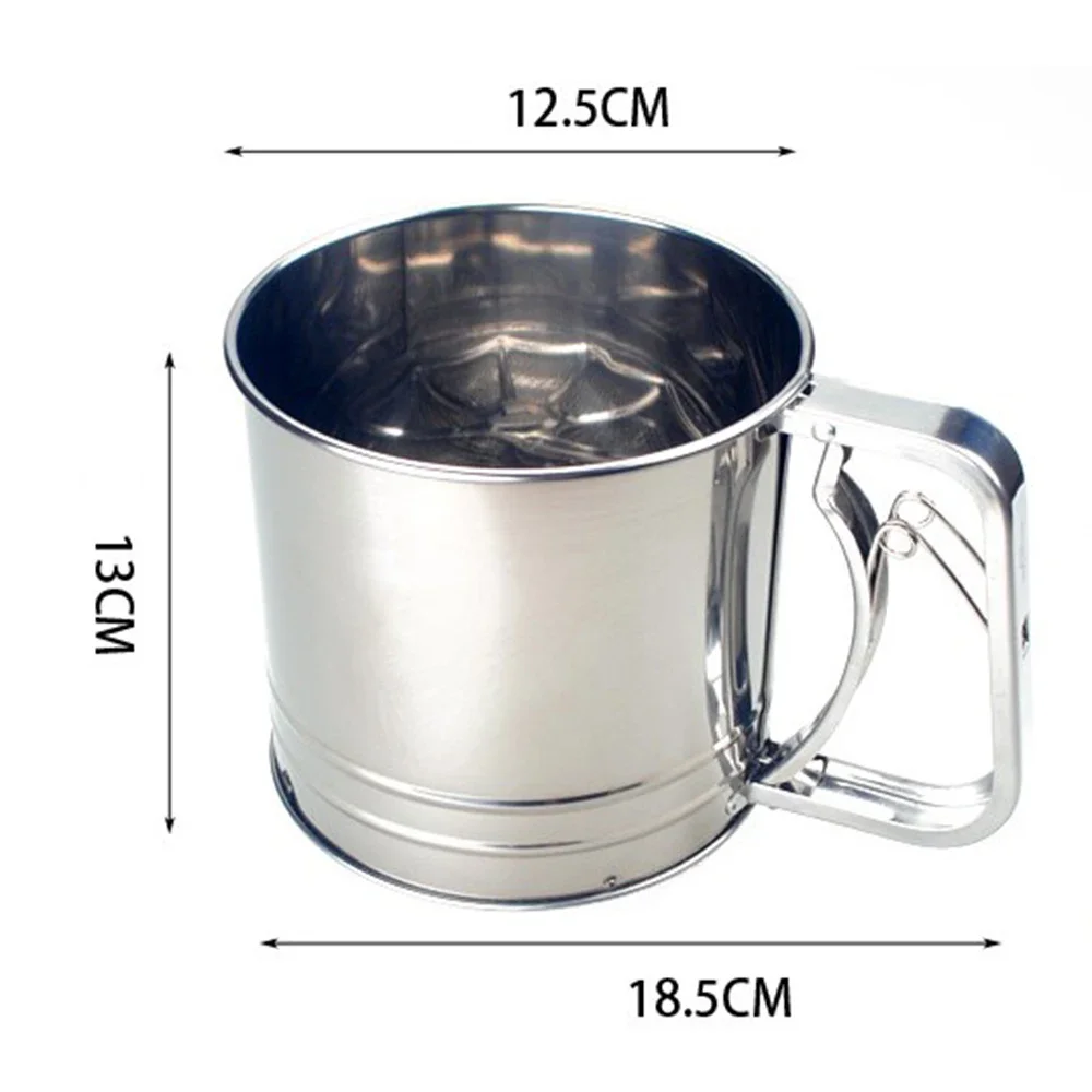 Stainless Steel Mesh Flour Sugar Shaker Sieve Cup Shape Bakeware Baking Tool Effectively Remove Clumps And Debris From Flour