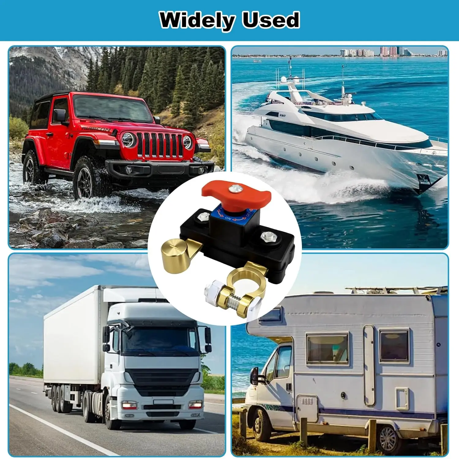 12V 24V Car Battery Disconnect Switch, Heavy Duty Master Cut Off Kill Switch Isolator, Pure Copper for Truck RV Boat Marine