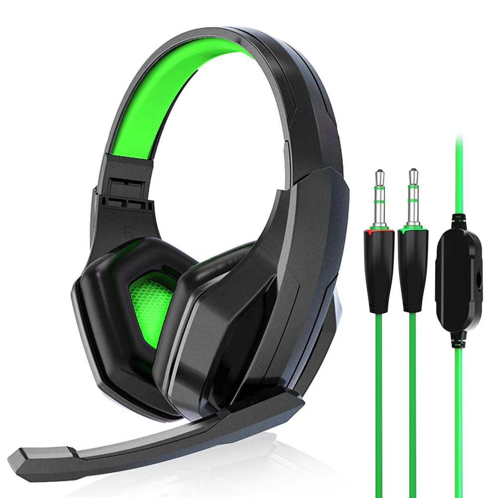 3.5mm Wired Gaming Headphones Game Big Headsets Noise Cancelling Earphones With Microphone Volume Control For PS4 PS5 Laptop