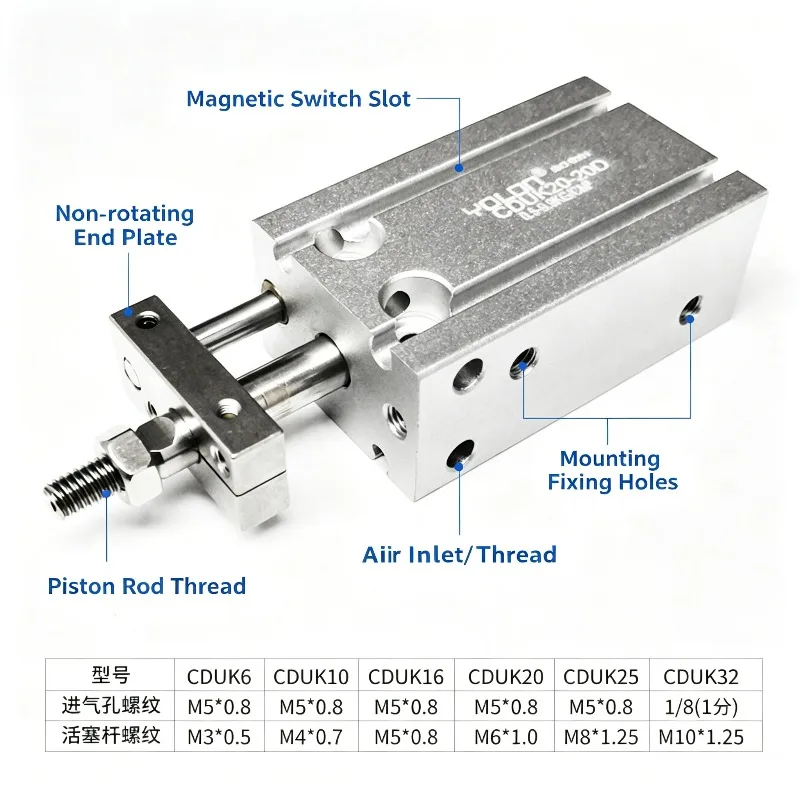 NEW Type Small pneumatic free installation cylinder CU CDU Series CU CDU 6 10 16 20 25 32-5D/10D/15D/20D/25D/30D/40D/50D