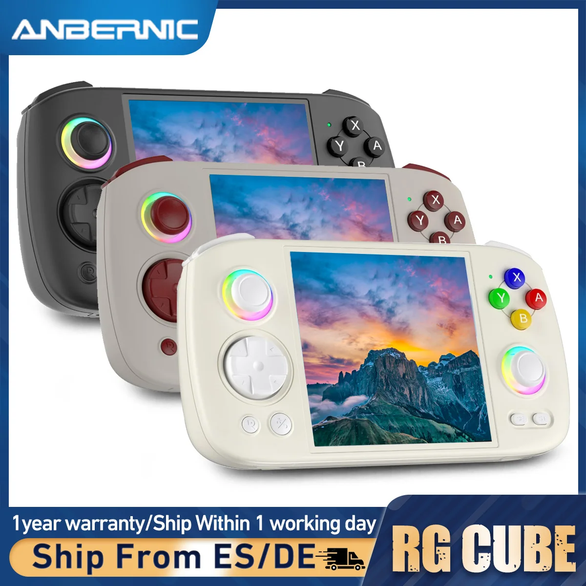 ANBERNIC RG Cube Console de jeu rétro lecteur de jeu portable 8 + 128G écran multi-touch système Android 13 Console de jeu vidéo 5200mAh