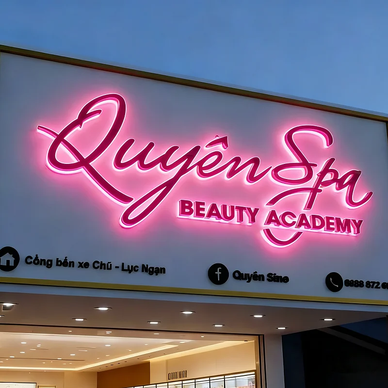 Custom LED Business Logo Sign for Storefront, 3D Channel Letters for Restaurant/Salon/Cafe  Large Metal Illuminated Signage