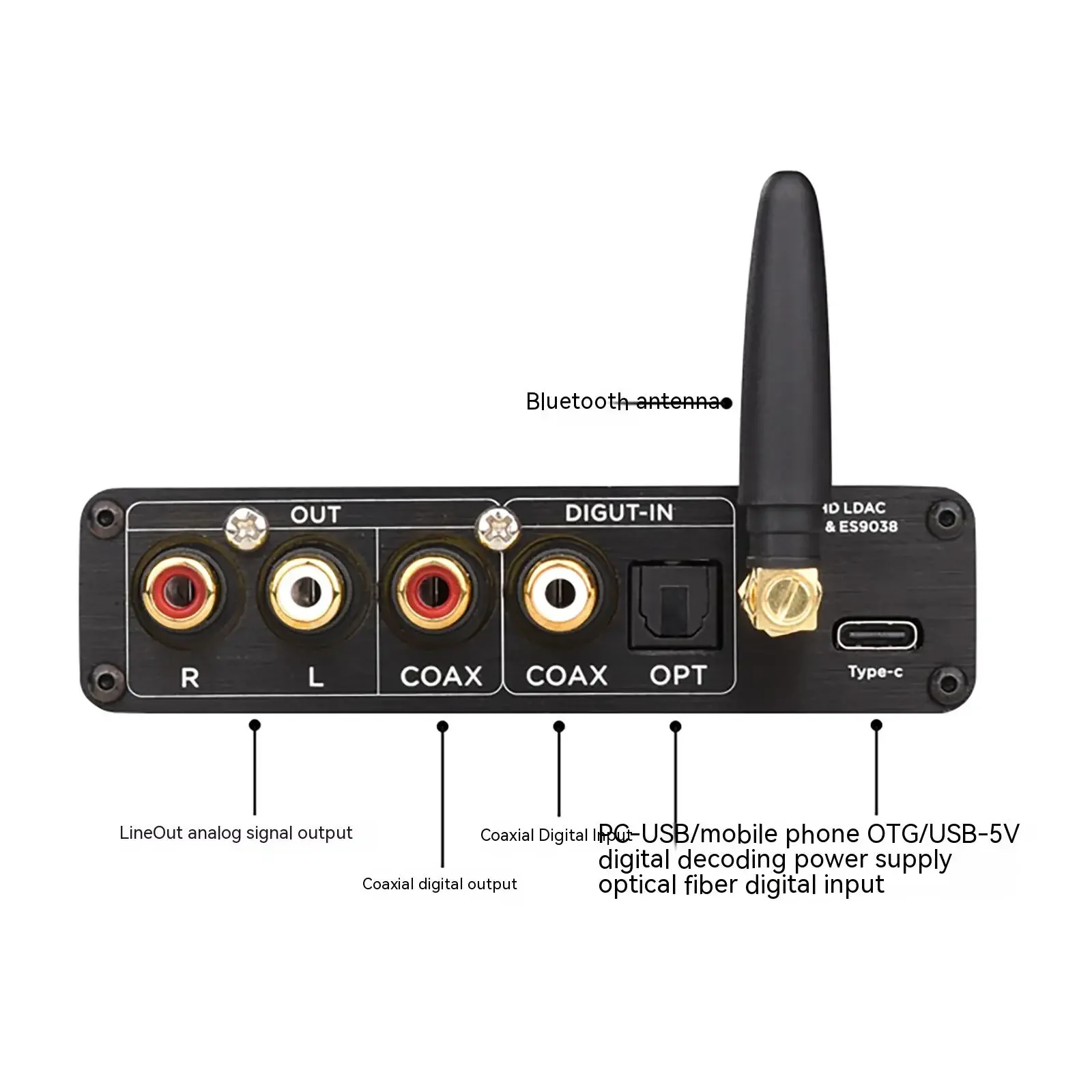 Amxekr BT30 HD LDAC ตัวรับสัญญาณบลูทูธ5.1ไข้เครื่องปรับจูนเสียง ES9038โฮมเธียเตอร์