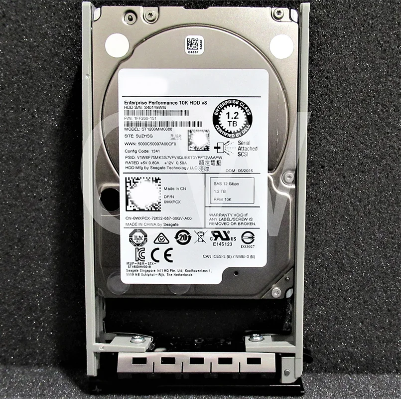 for Dell WXPCX 0WXPCX POWEREDGE 1.2TB 10K 12Gbps 2.5-inch SAS server HDD ST1200MM0088