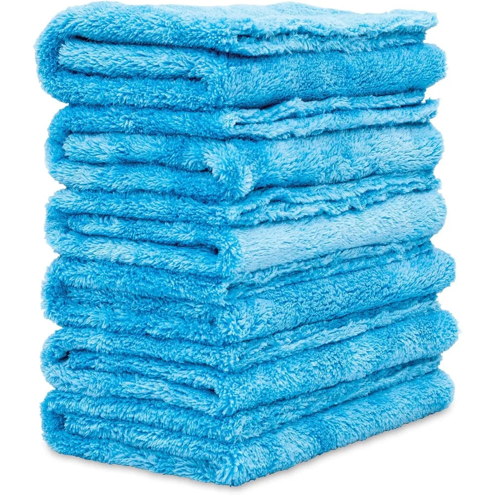 

Плюшевые безворсовые салфетки из микрофибры для безупречной чистки, детализации и полировки автомобиля, 16x16, набор из 6 штук