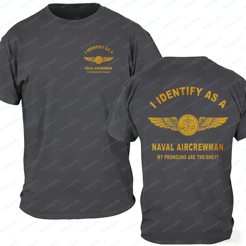 82nd Anniversary D-Day Normandy Landing 2026 T-Shirt Men's Naval Aircrewman Identify As A Crewman Double-Sided Cotton Casual Top view 5