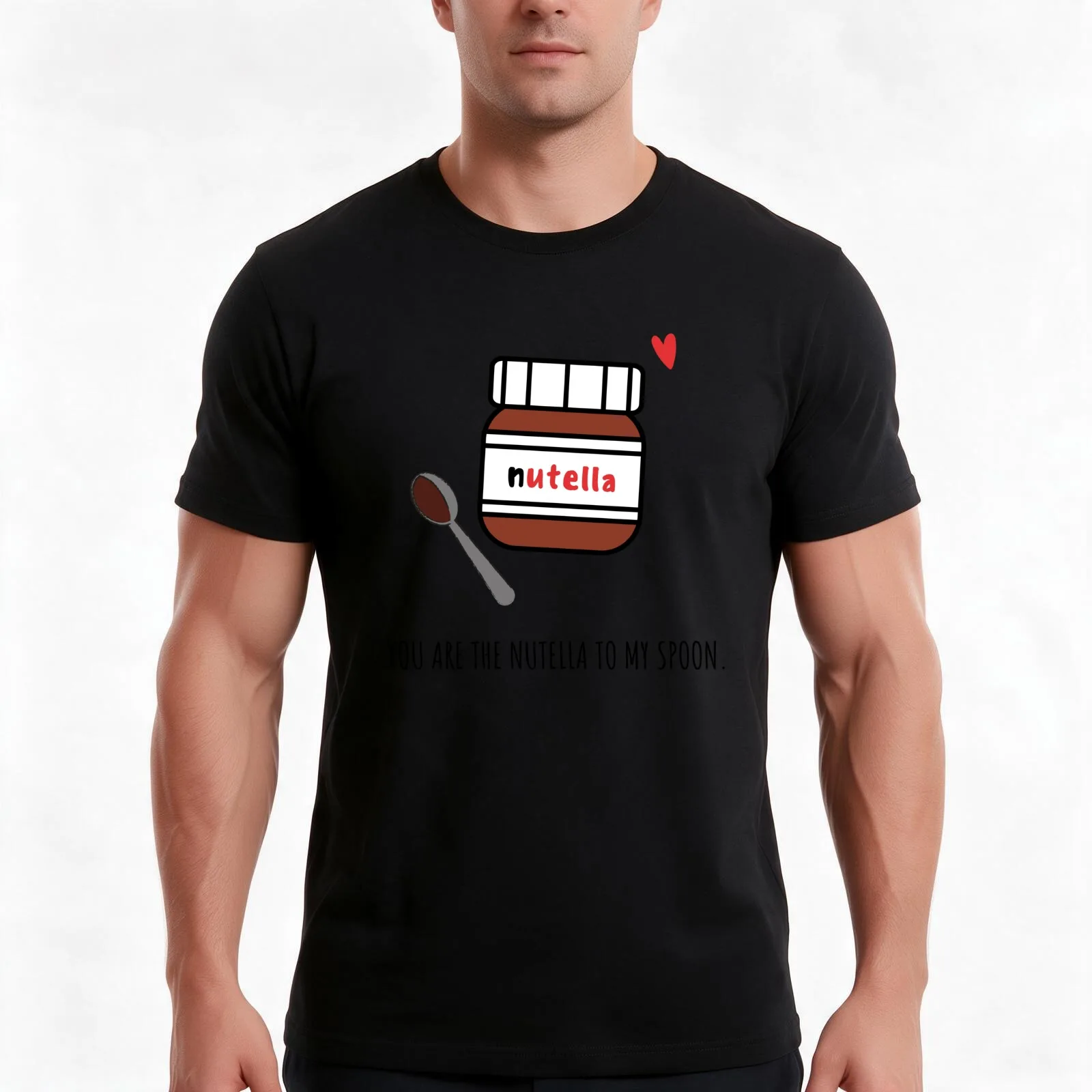 You Are The Nutella To My Spoon T-Shirt, Summer Casual Cotton Tee, Oversized Streetwear Tops, Vintage Graphic Print, 100% Cotton