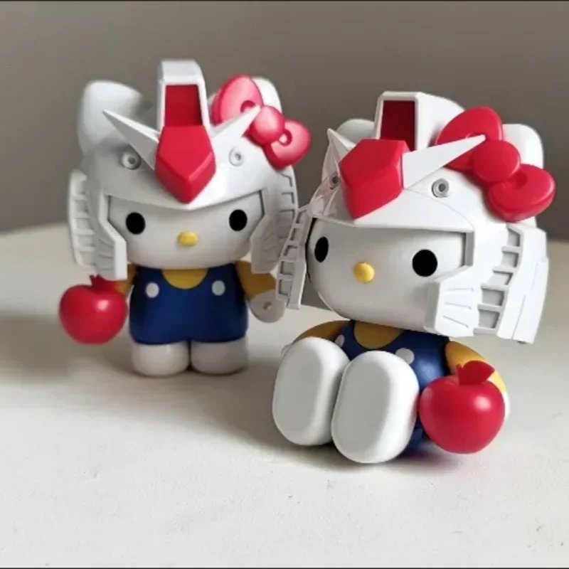 Hot Sale Bandai Gundam Hello Kitty Rx-78-2sd Assembly Model  Anime Figures Statue Doll Collection Decor Kids Toys Gifts Doll