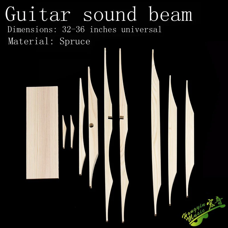 Fichtenholz-Kit für klassische Gitarren, Akustikgitarren, Gitarrenbauer-Werkzeugmaterial, geformte Streben für Dreadnought-Gitarren – Detail 3