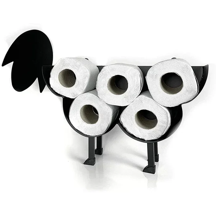 Wall Mounted Sheep Art Decorative Metal Roll Toilet Paper Holder Bathroom Accessories