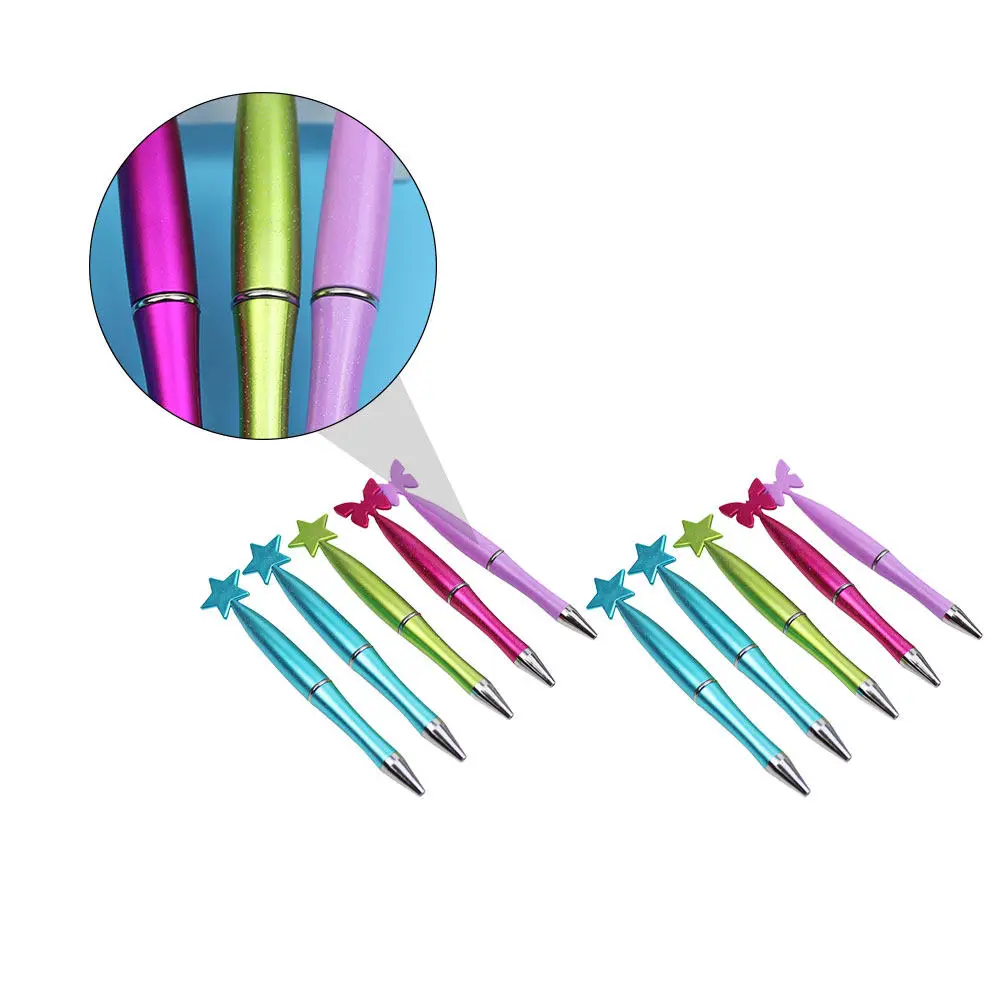 10Pcs Rotating Ballpoint Pens Creative Butterfly Heart Star Pattern Smooth Writing for Students Business Signature Writing