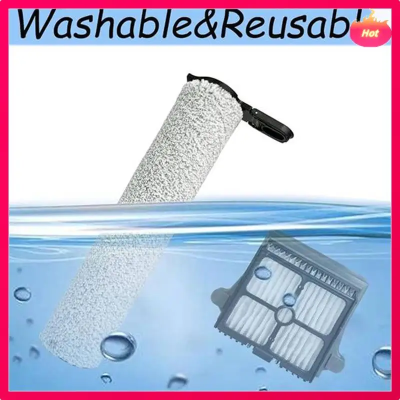 Ad-para tineco floor one s7 aspirador de pó a vapor peças de reposição acessórios 6 pçs rolo escova filtro hepa