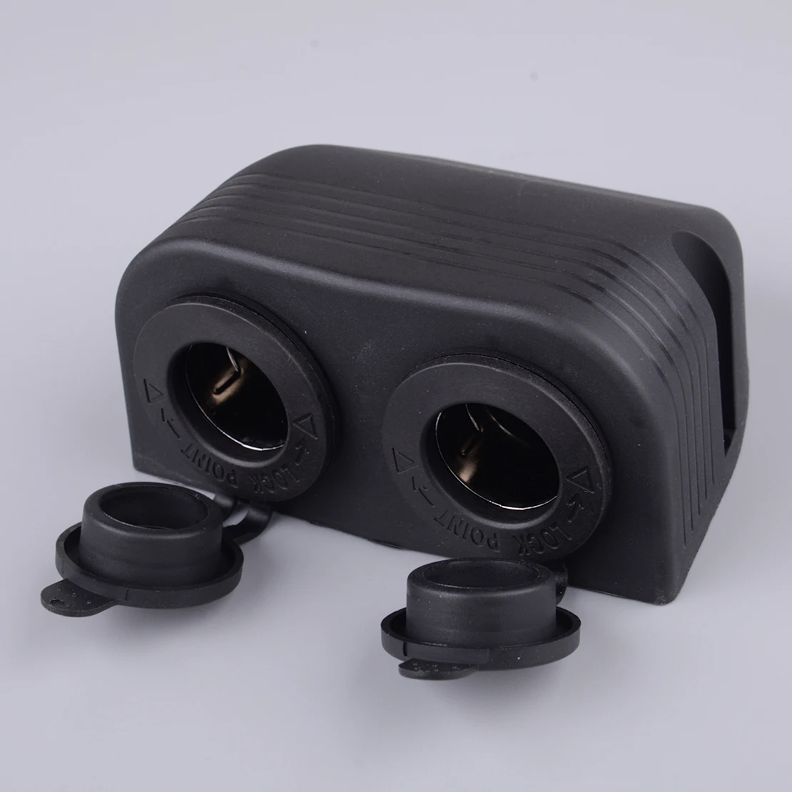 

Dual Port Surface Mount Cigarette Lighter Socket Plug Power Outlet for 12V-24V Car Motorbike Boat Riding Mower Tractor
