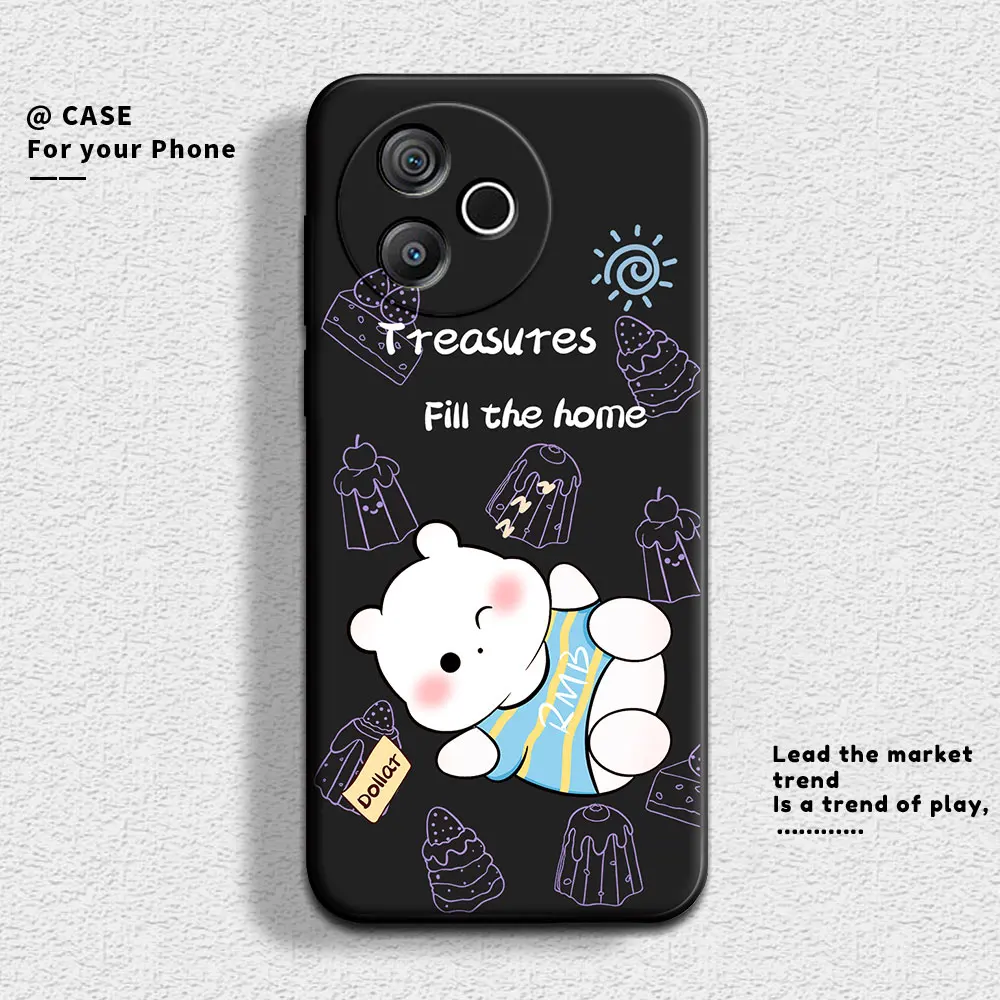 For Blackview Shark 8 4G Case Cute Panda Soft Silicone Couple Phone Case For Blackview Shark8 Protect Shockproof Cartoon Cover