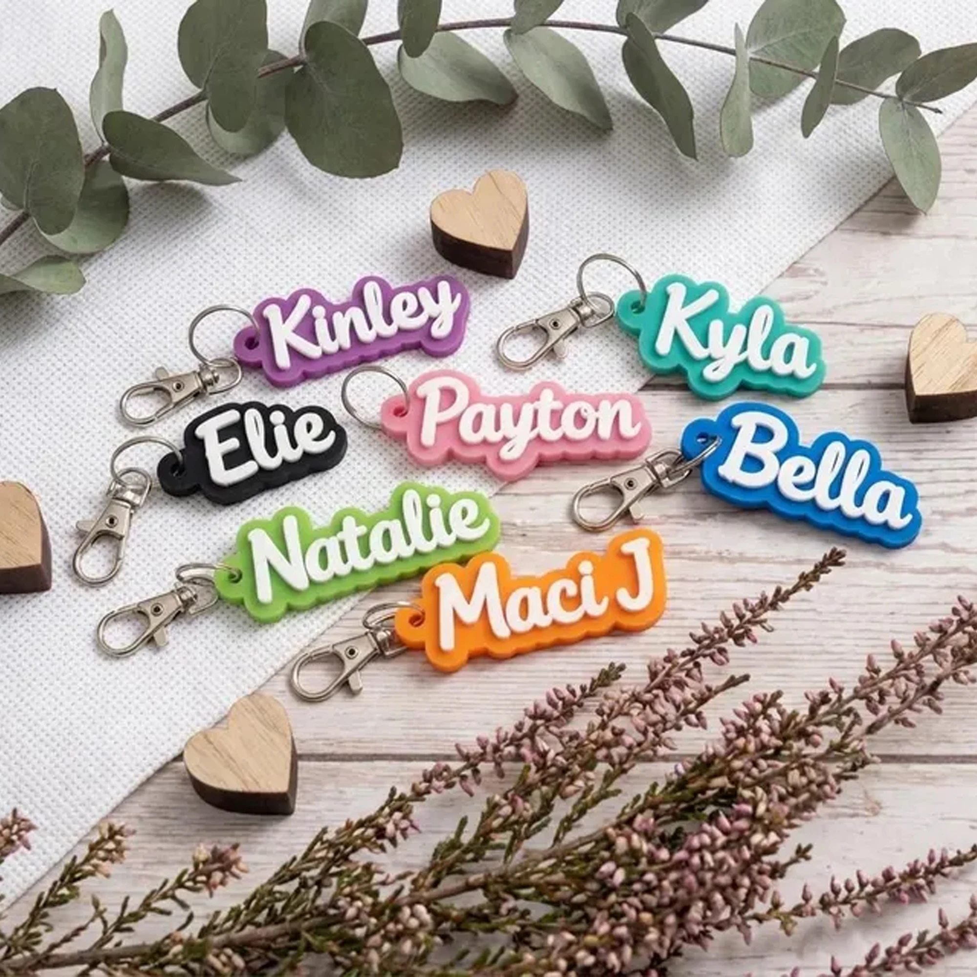 Custom Name Keychains, Personalized Acrylic Tag