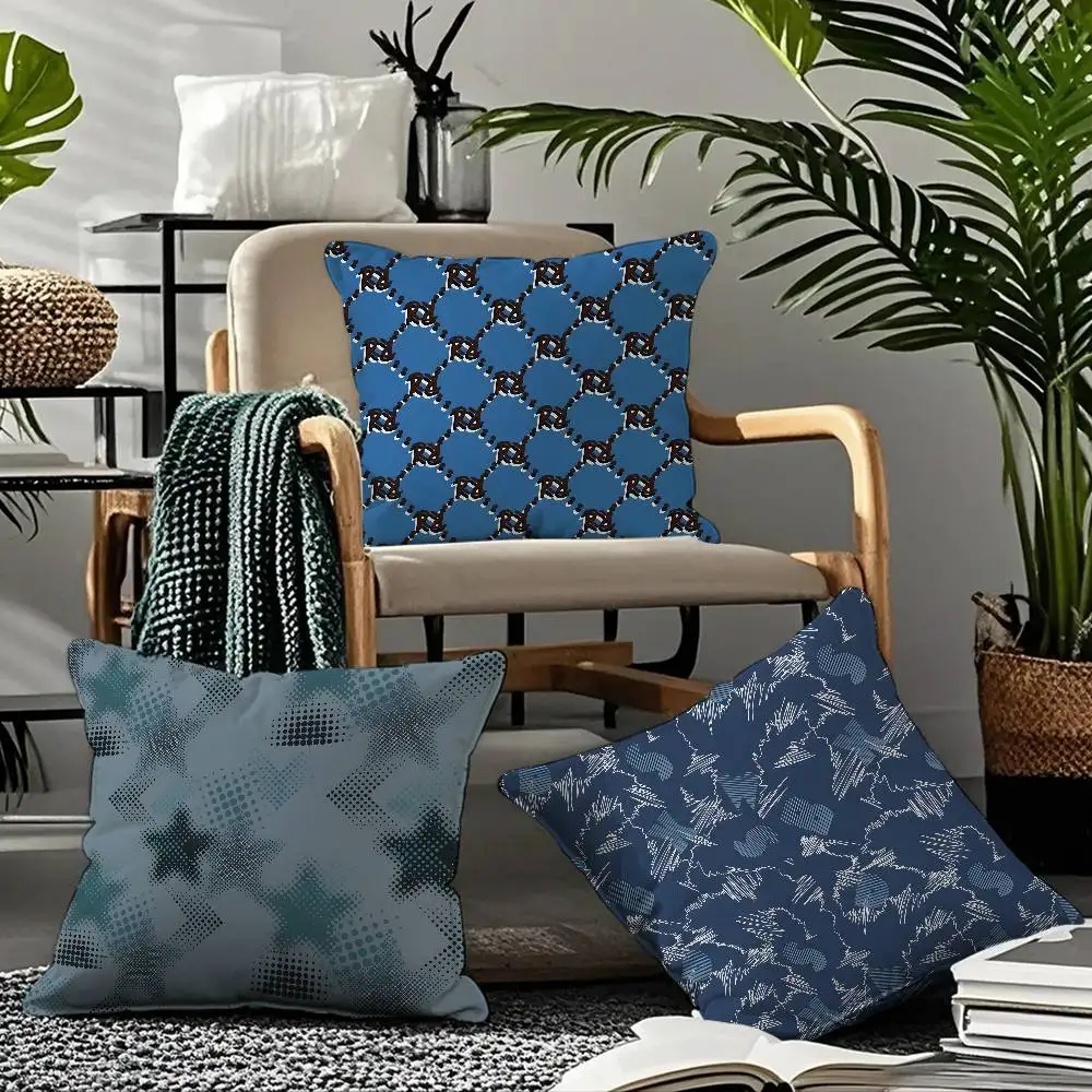 

Anime Alphabet Texture Art Pillow Case Comfort Sofa Bed Silky Elegant Invisible Zipper Custom Decorative Cushion Cover