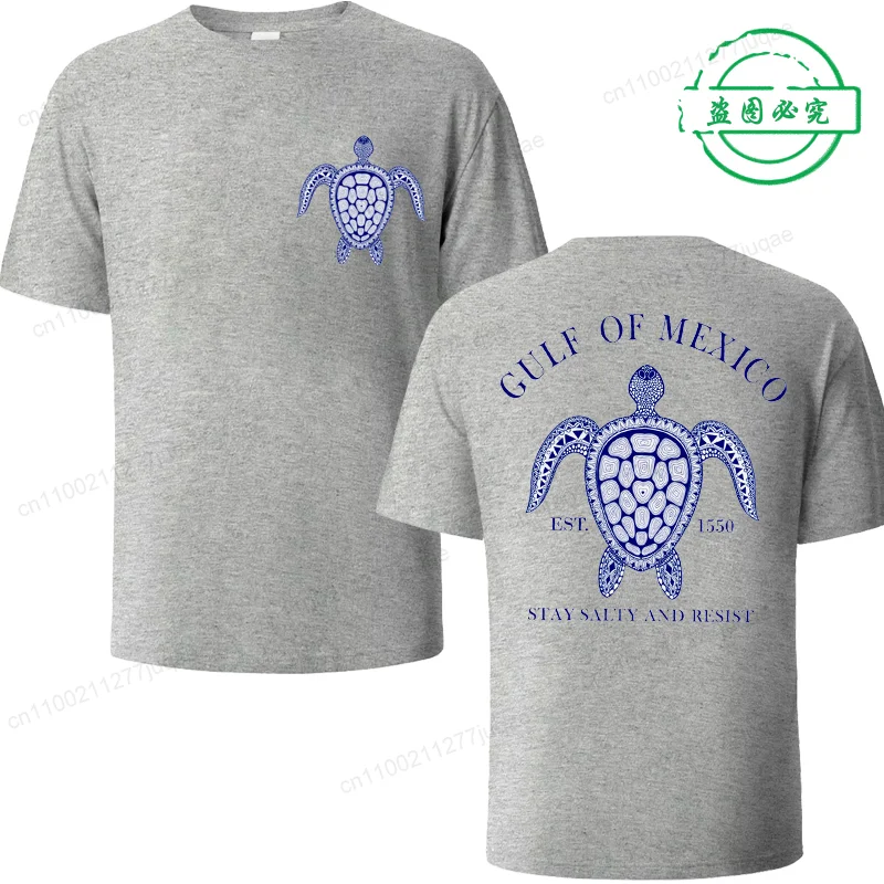 الخليج من المكسيك ريترو السلاحف قميص تي شيرت الرجال النساء الصيف فضفاض زوجين قصيرة الأكمام بلايز Harajuku Y2k خمر المحملة قمة الموضة #5