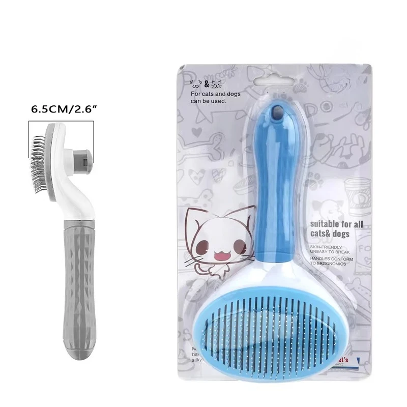 

Pet grooming products Stainless steel hair removal brush Self-cleaning hair removal cat massage comb dog