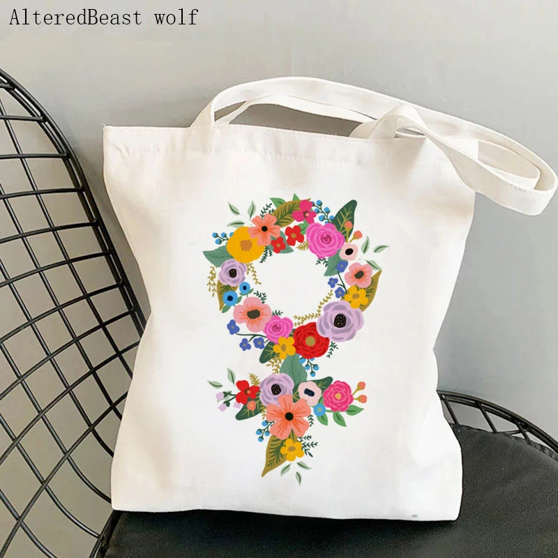 

Women's Shoulder Bag My Body my Choice Floral Feminist Canvas Bag Harajuku Shopper Bag girl handbag Canvas Tote Lady Bag