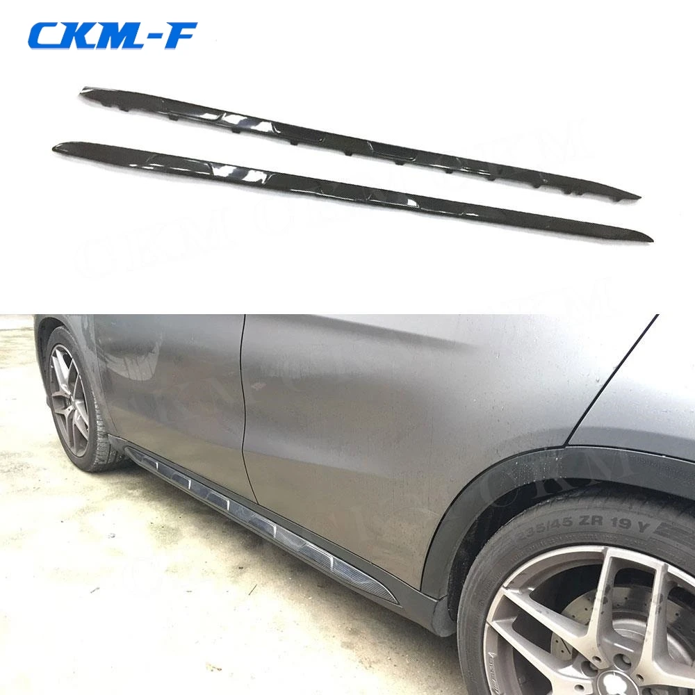 Carbon Fiber Side Skirts Aprons for Mercedes-Benz GLA Class GLA45 AMG GLA200 GLA250 2015-2019 Side Bumper Extenstion Lip