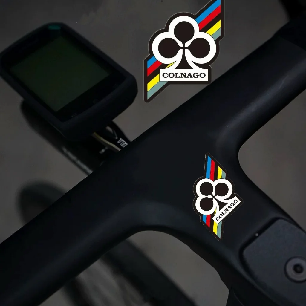 ملصقات ديكور مخصصة لركوب الدراجات - 13 قطعة/ورقة COLNAGO، تصميم قوس قزح البرقوق، خوذة/إطار/تكلم مناسب