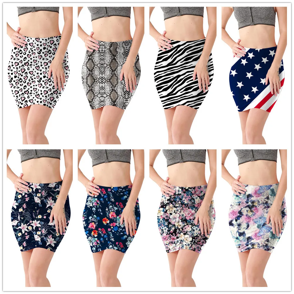 Mini High Waist Skirts Sexy Girls Leopard Snake Pattern Skirts Casual Package Hip Short Skirts Women Tight Party