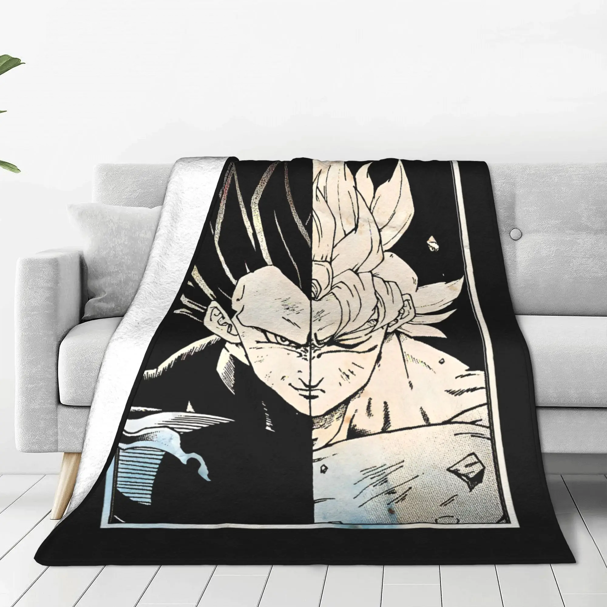 Two Rivals Goku and Vegeta Dragon Ball Z Blanket Cover  Flannel Throw Blankets Airplane Portable Ultra-Soft Warm Bedspreads