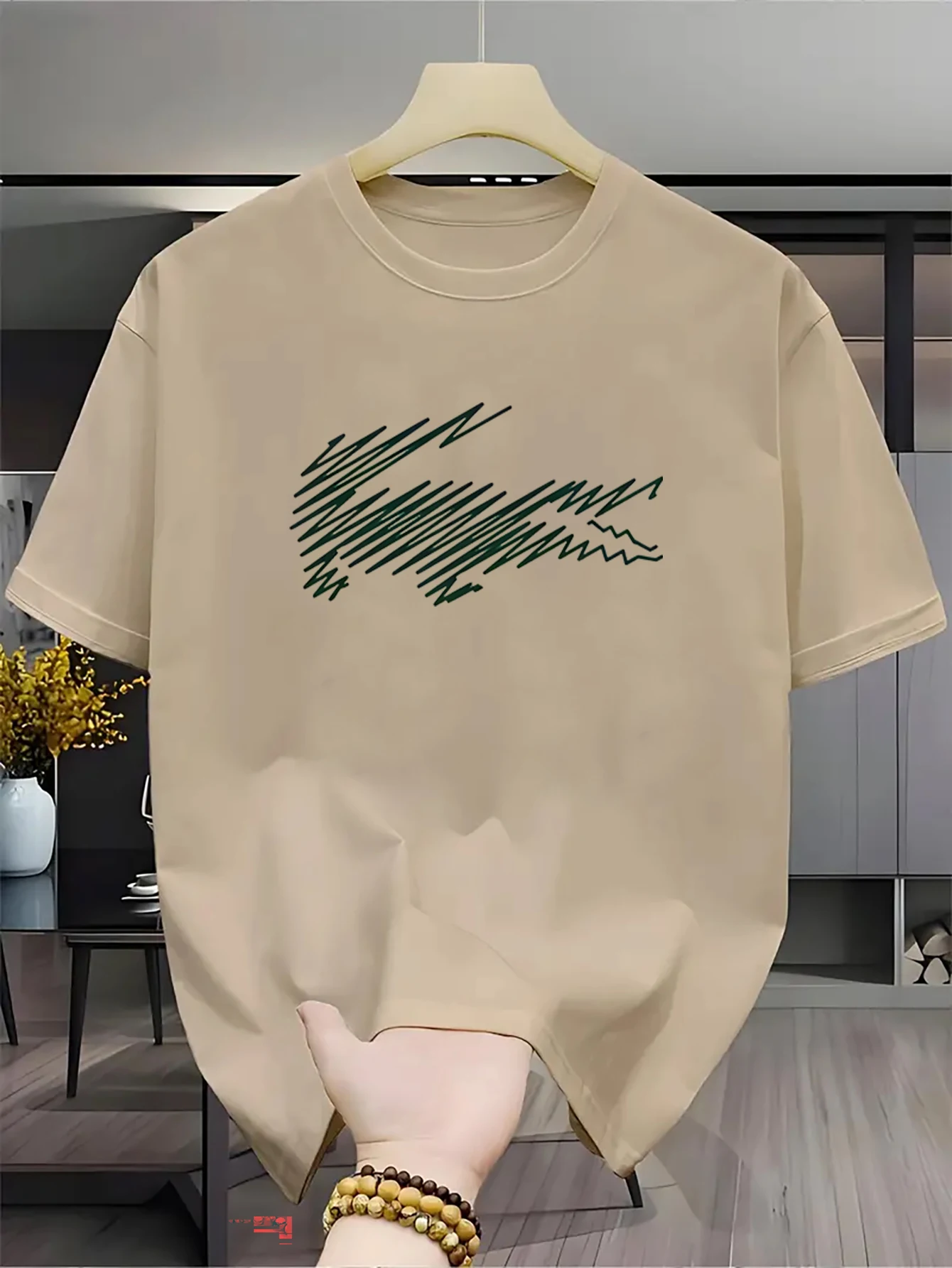 Summer Men Loose Fit Graphic Print T Shirt Casual Soft Comfortable Round Neck Short Sleeve Sports All Match Daily Wear Tee Top