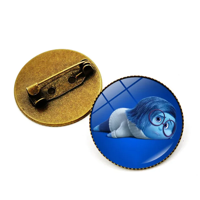 Disney Inside Out 2 Versatile Trinket Brooch Anime Figures Joy Sadness Anger Anxiety Disgust Pin Badge Decoration for Children