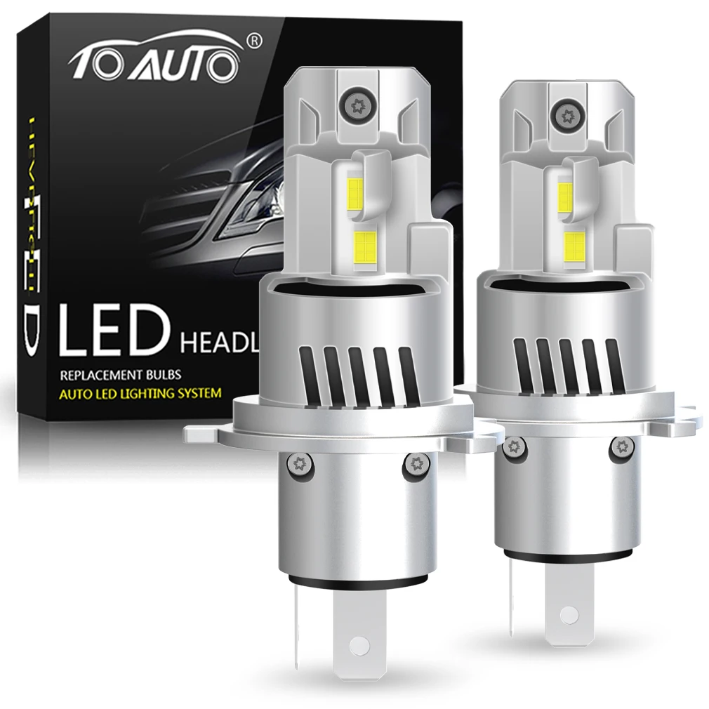 TOAUTO H4 H7 bombillas LED para faros de coche Canbus luz alta y baja para coche 30000LM 150W faro automático con ventilador luz Turbo 6500K 12V