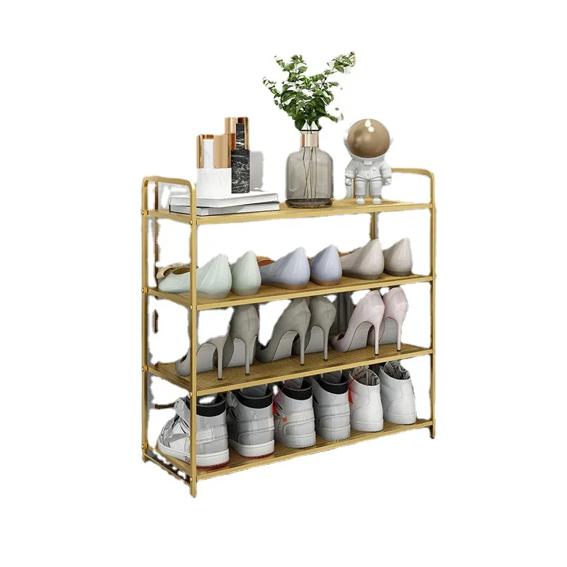 Kitchen Luxury Shoe Rack Gold Metal Shelf Nordic Shoe Cabinets Storage Classic Zapatero Vertical Living Room Furniture