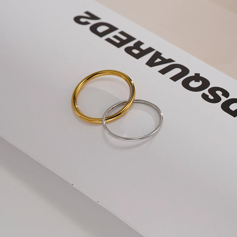 

ENFASHION Anillos Mujer Two Tone Color Ring For Women Stainless steel 18K Plated Gold Delicated Fashion Jewelry Gift R254568