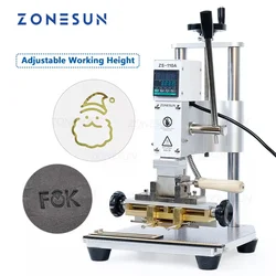 ZONESUN ZS110A Digital Leather Card Paper Metal Hot Foil Stamping Embossing Machine Heat Press Machine Branding Iron