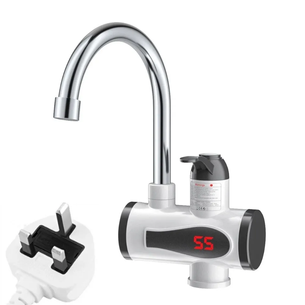 3秒で急速加熱、瞬時に温水が出る蛇口。3000wの瞬間式給湯器。360度回転。-°-回転